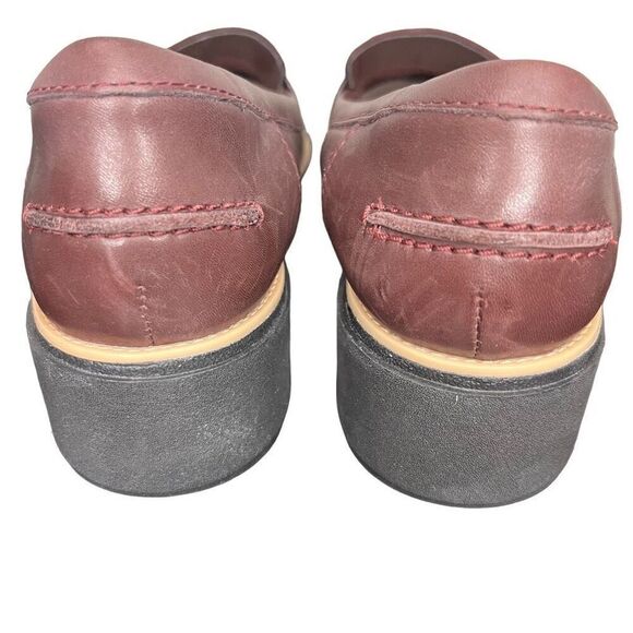 Clarks Sharon Form Burgundy Chunky Loafers Women’s Size 12 - Picture 6 of 11